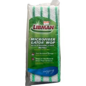LIBMAN Microfiber Gator Mop Refill with Scrubbing Strips, Model 02025 NEW SEALED